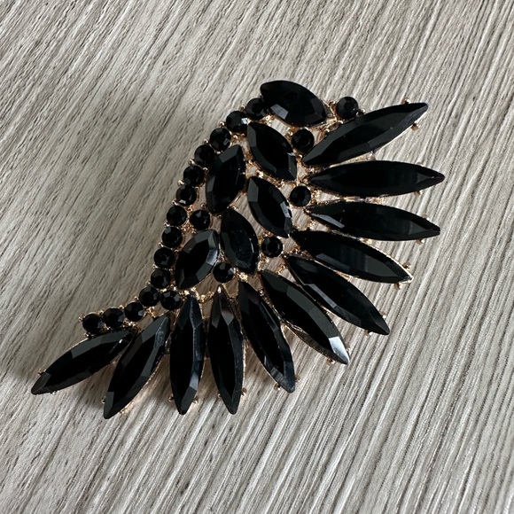 Vici Swan Crystal Drop Earrings in Black - Picture 10 of 15